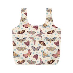 Pattern With Butterflies Moths Full Print Recycle Bag (m) by Ket1n9