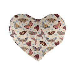 Pattern With Butterflies Moths Standard 16  Premium Flano Heart Shape Cushions by Ket1n9