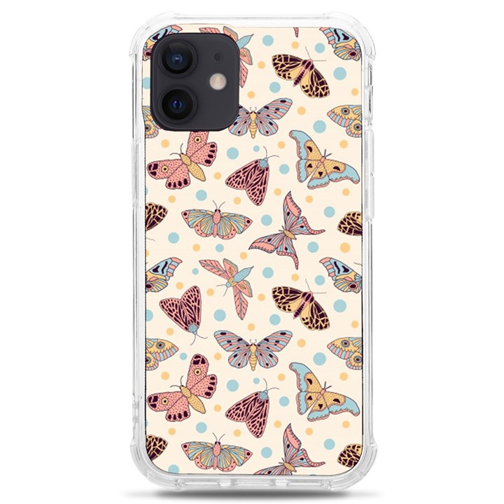 Pattern With Butterflies Moths iPhone 12 mini TPU UV Print Case	