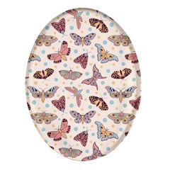 Pattern With Butterflies Moths Oval Glass Fridge Magnet (4 Pack) by Ket1n9