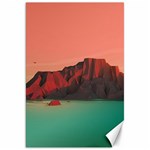 Brown Mountain Illustration Sunset Digital Art Mountains Canvas 20  x 30  19.62 x28.9  Canvas - 1