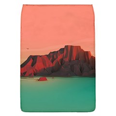 Brown Mountain Illustration Sunset Digital Art Mountains Removable Flap Cover (l) by Cendanart