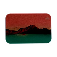 Brown Mountain Illustration Sunset Digital Art Mountains Open Lid Metal Box (silver)   by Cendanart