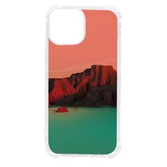 Brown Mountain Illustration Sunset Digital Art Mountains Iphone 13 Mini Tpu Uv Print Case