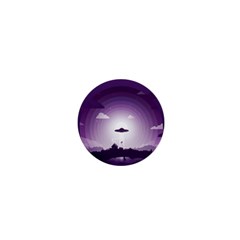 Ufo Illustration Style Minimalism Silhouette 1  Mini Buttons by Cendanart