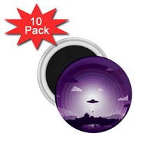 Ufo Illustration Style Minimalism Silhouette 1 75  Magnets (10 Pack)  by Cendanart