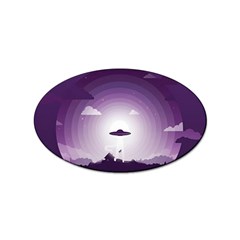 Ufo Illustration Style Minimalism Silhouette Sticker (oval) by Cendanart