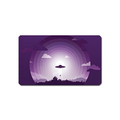 Ufo Illustration Style Minimalism Silhouette Magnet (name Card) by Cendanart