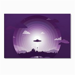 Ufo Illustration Style Minimalism Silhouette Postcards 5  X 7  (pkg Of 10) by Cendanart