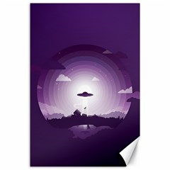 Ufo Illustration Style Minimalism Silhouette Canvas 24  X 36  by Cendanart