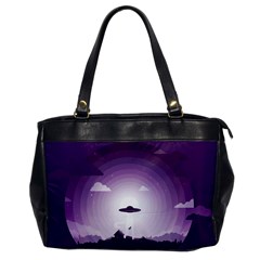 Ufo Illustration Style Minimalism Silhouette Oversize Office Handbag by Cendanart