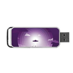 Ufo Illustration Style Minimalism Silhouette Portable Usb Flash (one Side) by Cendanart