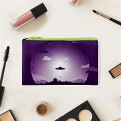 Ufo Illustration Style Minimalism Silhouette Cosmetic Bag (xs) by Cendanart