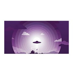 Ufo Illustration Style Minimalism Silhouette Satin Wrap 35  X 70  by Cendanart