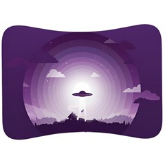 Ufo Illustration Style Minimalism Silhouette Velour Seat Head Rest Cushion by Cendanart