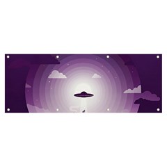 Ufo Illustration Style Minimalism Silhouette Banner And Sign 8  X 3  by Cendanart