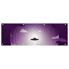 Ufo Illustration Style Minimalism Silhouette Banner And Sign 9  X 3  by Cendanart