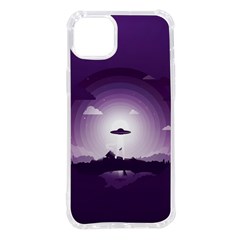 Ufo Illustration Style Minimalism Silhouette Iphone 14 Plus Tpu Uv Print Case by Cendanart