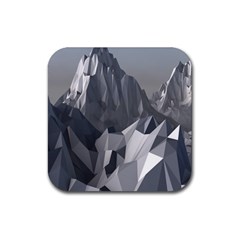 Gray Mountain Illustration Grey Mountain Digital Rubber Coaster (square) by Cendanart