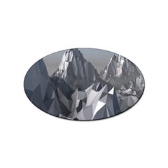 Gray Mountain Illustration Grey Mountain Digital Sticker (oval) by Cendanart