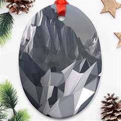 Gray Mountain Illustration Grey Mountain Digital Oval Ornament (two Sides) by Cendanart