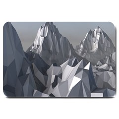 Gray Mountain Illustration Grey Mountain Digital Large Doormat by Cendanart