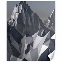 Gray Mountain Illustration Grey Mountain Digital Canvas 11  X 14 