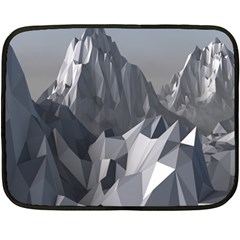 Gray Mountain Illustration Grey Mountain Digital Two Sides Fleece Blanket (mini) by Cendanart