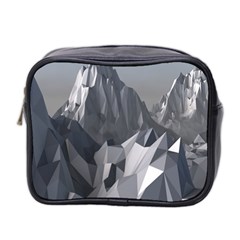 Gray Mountain Illustration Grey Mountain Digital Mini Toiletries Bag (two Sides) by Cendanart