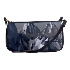 Gray Mountain Illustration Grey Mountain Digital Shoulder Clutch Bag by Cendanart