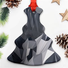 Gray Mountain Illustration Grey Mountain Digital Christmas Tree Ornament (two Sides) by Cendanart