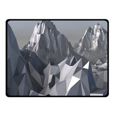 Gray Mountain Illustration Grey Mountain Digital Two Sides Fleece Blanket (small) by Cendanart