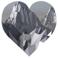 Gray Mountain Illustration Grey Mountain Digital Wooden Puzzle Heart by Cendanart