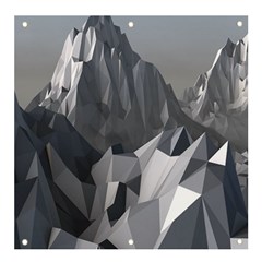 Gray Mountain Illustration Grey Mountain Digital Banner And Sign 4  X 4  by Cendanart