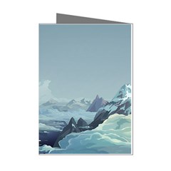 Mountain Covered Snow Mountains Clouds Fantasy Art Mini Greeting Cards (pkg Of 8) by Cendanart