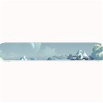 Mountain Covered Snow Mountains Clouds Fantasy Art Small Bar Mat 24 x4  Bar Mat