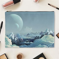 Mountain Covered Snow Mountains Clouds Fantasy Art Cosmetic Bag (xl) by Cendanart