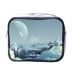 Mountain Covered Snow Mountains Clouds Fantasy Art Mini Toiletries Bag (one Side) by Cendanart