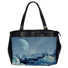 Mountain Covered Snow Mountains Clouds Fantasy Art Oversize Office Handbag by Cendanart