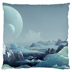 Mountain Covered Snow Mountains Clouds Fantasy Art Large Cushion Case (two Sides)