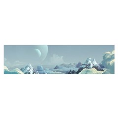 Mountain Covered Snow Mountains Clouds Fantasy Art Oblong Satin Scarf (16  X 60 ) by Cendanart