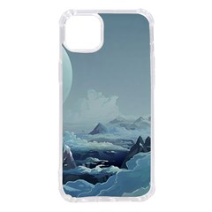 Mountain Covered Snow Mountains Clouds Fantasy Art Iphone 14 Plus Tpu Uv Print Case by Cendanart