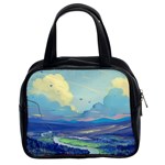 Mountains And Trees Illustration Painting Clouds Sky Landscape Classic Handbag (Two Sides) Front