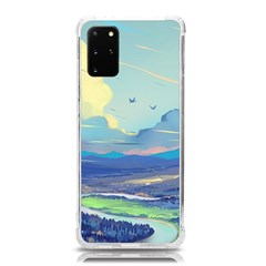 Mountains And Trees Illustration Painting Clouds Sky Landscape Samsung Galaxy S20plus 6 7 Inch Tpu Uv Case by Cendanart