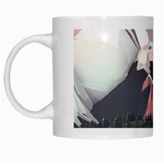 White And Brown Mountain Illustration Digital Art White Mug by Cendanart