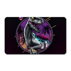 Style Dinosaur  80s Synth Retrowave Magnet (rectangular) by Cendanart