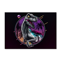 Style Dinosaur  80s Synth Retrowave Sticker A4 (10 Pack) by Cendanart