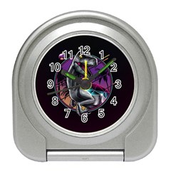 Style Dinosaur  80s Synth Retrowave Travel Alarm Clock by Cendanart