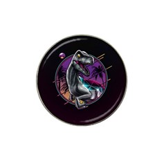 Style Dinosaur  80s Synth Retrowave Hat Clip Ball Marker (4 Pack) by Cendanart