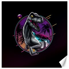 Style Dinosaur  80s Synth Retrowave Canvas 20  X 20 